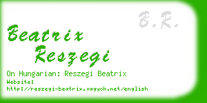 beatrix reszegi business card